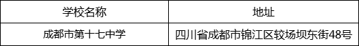 成都市第十七中學(xué)地址在哪里？