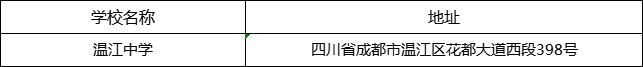 成都市溫江中學(xué)地址在哪里？