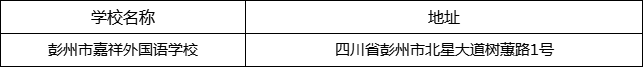 成都市彭州市嘉祥外國(guó)語(yǔ)學(xué)校地址在哪里？