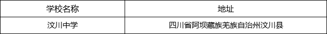 阿壩州汶川中學(xué)地址在哪里？