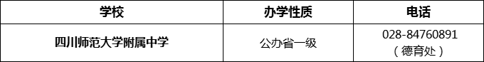 2024年成都市四川師范大學(xué)附屬中學(xué)招辦電話是多少？