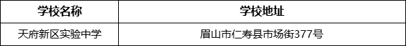 眉山市天府新區(qū)實驗中學(xué)學(xué)校地址在哪里？